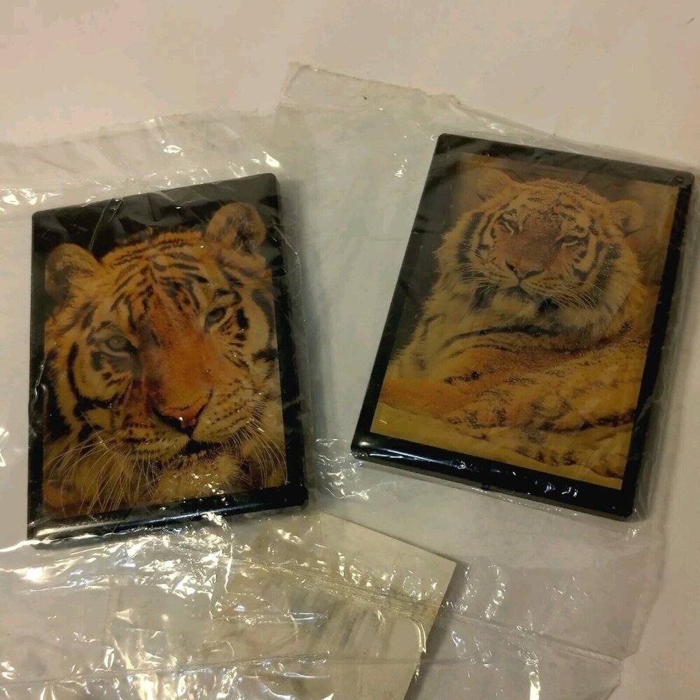 Sierra Club Tiger Fridge Magnet Pair 2 Tim Davis Photography Vintage USA